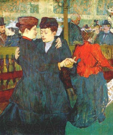 Henri de toulouse-lautrec At the Moulin Rouge, Two Women Waltzing Spain oil painting art
